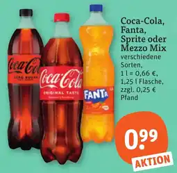 tegut Coca-Cola, Fanta, Sprite oder Mezzo Mix Angebot