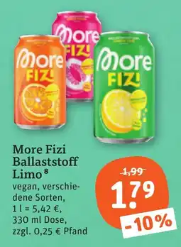 tegut More Fizi Ballaststoff Limo Angebot