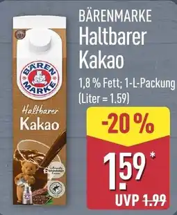Aldi Nord Bärenmarke Haltbarer Kakao Angebot