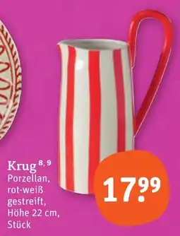 tegut Krug Porzellan, rot-weiß gestreift Angebot