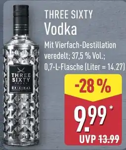 Aldi Nord THREE SIXTY Vodka Angebot
