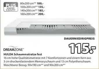 Jysk DREAMZONE HULDA Schaummatratze fest Angebot