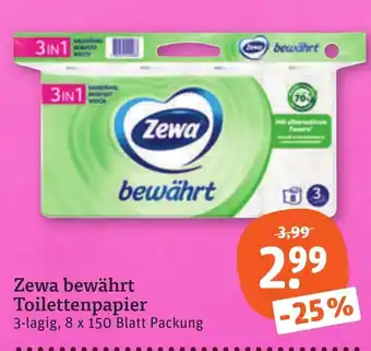 tegut Zewa bewährt Toilettenpapier Angebot