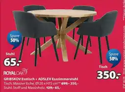 Jysk ROYALOAK GRIBSKOV Esstisch + ADSLEV Esszimmerstuhl Angebot