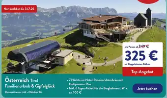 Aldi Nord Österreich Tirol Familienurlaub & Gipfelglück Angebot