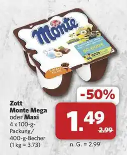 Combi Zott Monte Mega oder Maxi Angebot