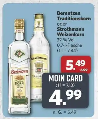 Combi Berentzen Traditionskorn oder Strothmann Weizenkorn Angebot