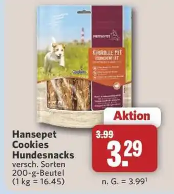 Combi Hansepet Cookies Hundesnacks Angebot