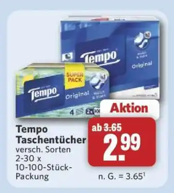 Combi Tempo Taschentücher Angebot