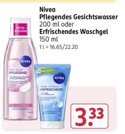 Rossmann Nivea Pflegendes Gesichtswasser 200 ml oder Erfrischendes Waschgel 150 ml Angebot