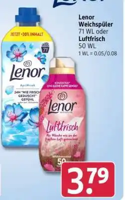 Rossmann Lenor Weichspüler 71 WL oder Luftfrisch 50 WL Angebot