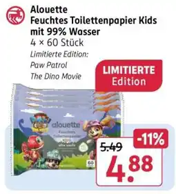 Rossmann Alouette Feuchtes Toilettenpapier Kids mit 99% Wasser Angebot