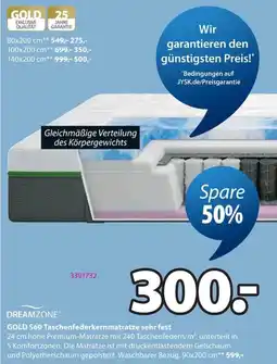 Jysk DREAMZONE GOLD S60 Taschenfederkernmatratze sehr fest Angebot