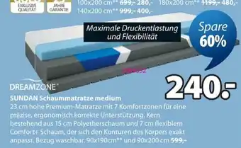 Jysk DREAMZONE SUNDAN Schaummatratze medium Angebot