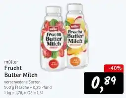 KONSUM müller Frucht Butter Milch Angebot