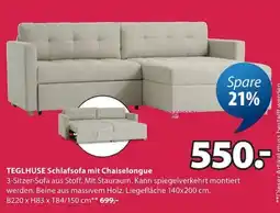 Jysk TEGLHUSE Schlafsofa mit Chaiselongue Angebot