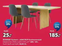 Jysk MUNKEBY Esstisch + JONSTRUP Esszimmerstuhl Angebot