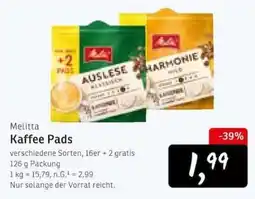 KONSUM Melitta Kaffee Pads Angebot