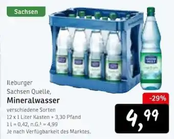 KONSUM Ileburger Sachsen Quelle Mineralwasser Angebot