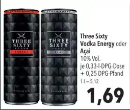CITTI Markt Three Sixty Vodka Energy oder Açaí Angebot