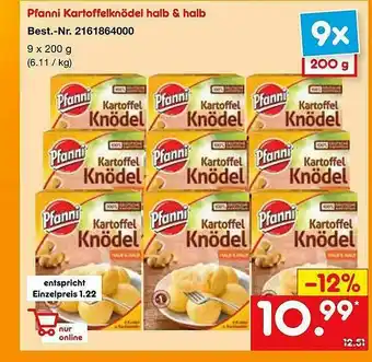 Netto Marken-Discount Pfanni Kartoffelknödel Halb & Halb Angebot