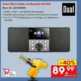 Netto Marken-Discount Dual Smart-stereo-radio Mit Bluetooth Cr400 Angebot