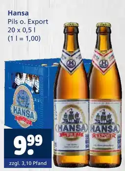 Getränkewelt Hansa pils o. export Angebot