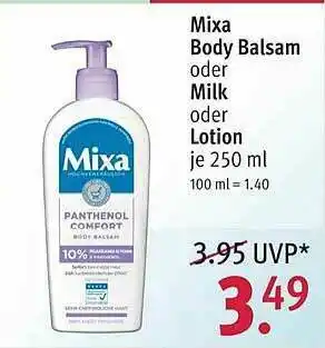 Rossmann Mixa Body Balsam Oder Milk Angebot