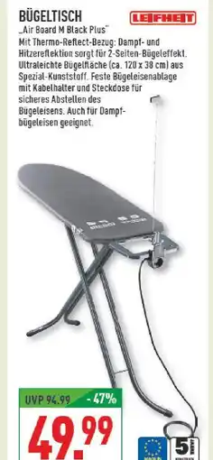 Marktkauf Leifheit bügeltisch air board m black plus Angebot