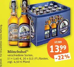 tegut Mönchshof bier Angebot