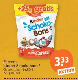 tegut Ferrero kinder schokobons Angebot