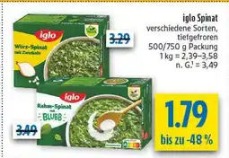 diska Iglo würz-spinat mit zwiebeln Angebot