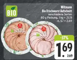 E-Center Wiltmann bio frischwurst aufschnitt Angebot