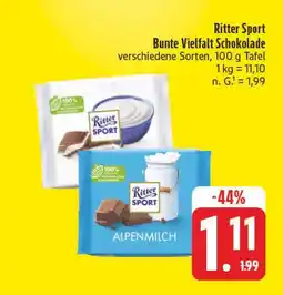 E-Center Ritter sport bunte vielfalt schokolade Angebot