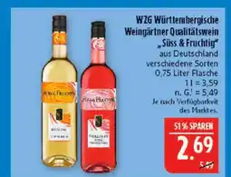 Marktkauf Wzg württembergische weingärtner qualitätswein süß & fruchtig Angebot