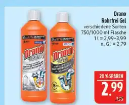 Marktkauf Drano rohrfrei gel Angebot