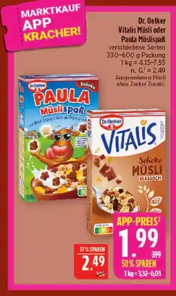 Marktkauf Dr. oetker vitalis müsli Angebot