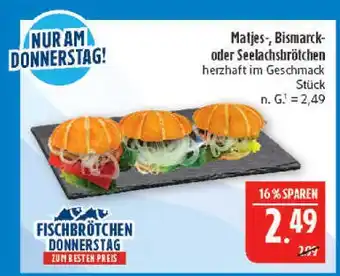 Marktkauf Matjes-, bismarck- oder seelachsbrötchen Angebot