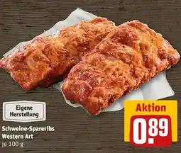 REWE Schweine-Spareribs Western Art Angebot