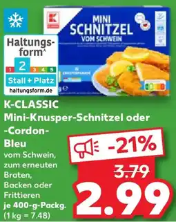Kaufland K-CLASSIC Mini-Knusper-Schnitzel oder Cordon- Bleu Angebot
