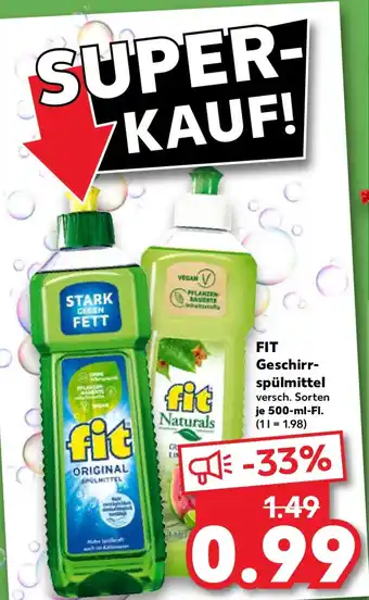 Kaufland FIT Geschirrspülmittel Angebot