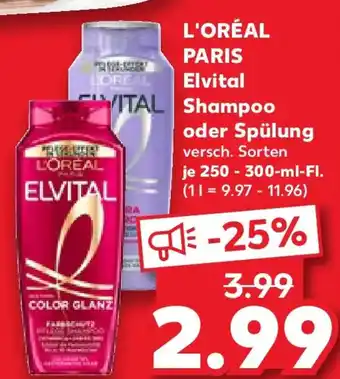 Kaufland L'ORÉAL PARIS Elvital Shampoo oder Spülung Angebot
