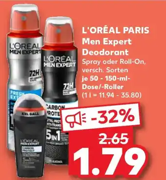 Kaufland L'ORÉAL PARIS Men Expert Deodorant Angebot
