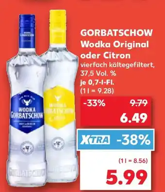 Kaufland GORBATSCHOW Wodka Original oder Citron Angebot