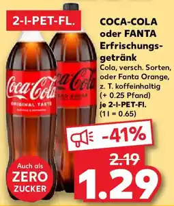 Kaufland COCA-COLA oder FANTA Erfrischungsgetränk Angebot