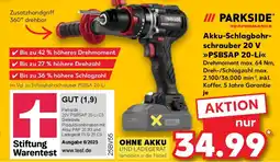 Kaufland PARKSIDE Akku-Schlagbohrschrauber 20 V PSBSAP 20-Li Angebot