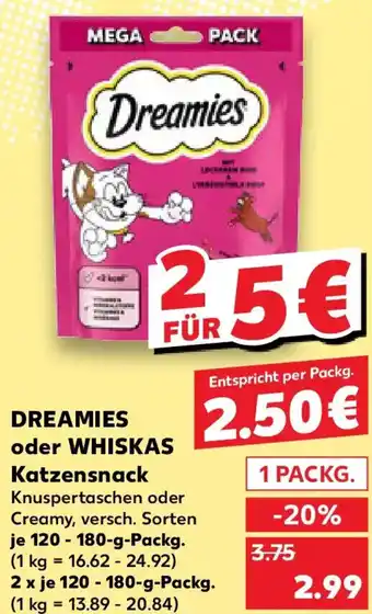 Kaufland DREAMIES oder WHISKAS Katzensnack Angebot