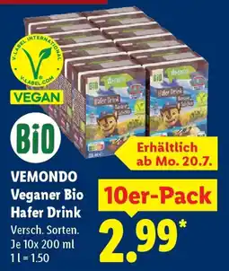 Lidl VEMONDO Veganer Bio Hafer Drink Angebot