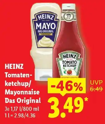 Lidl HEINZ Tomatenketchup/ Mayonnaise Das Original Angebot
