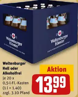 REWE Weltenburger Hell oder Alkoholfrei Angebot